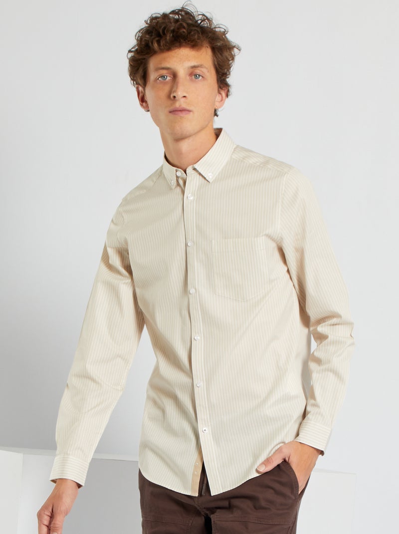 Camisa a rayas BEIGE - Kiabi