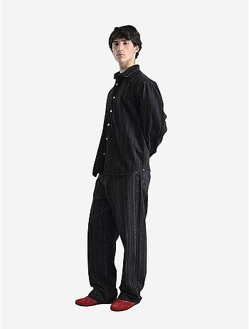 Camisa a rayas con botones para hombre giesto
