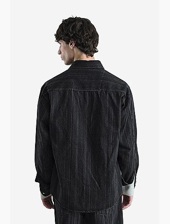 Camisa a rayas con botones para hombre giesto