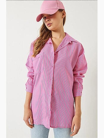 Camisa a rayas con botones y abertura lucci