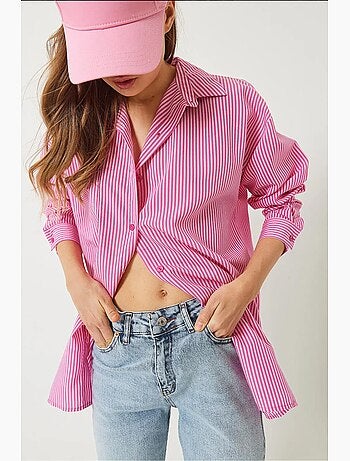 Camisa a rayas con botones y abertura lucci