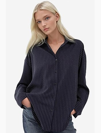 Camisa a rayas con botones y cuello camisero hiccup