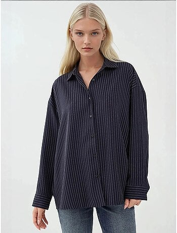Camisa a rayas con botones y cuello camisero hiccup