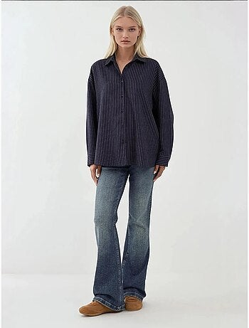 Camisa a rayas con botones y cuello camisero hiccup