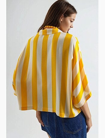 Camisa a rayas de corte relajado con botones busem