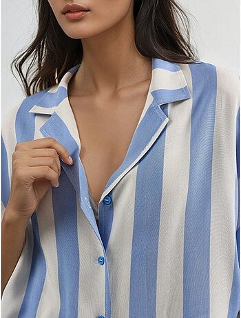 Camisa a rayas de corte relajado con botones busem