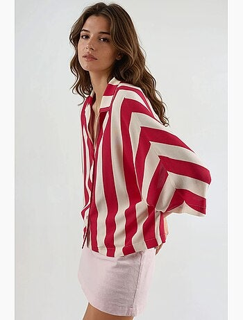 Camisa a rayas de corte relajado con botones busem