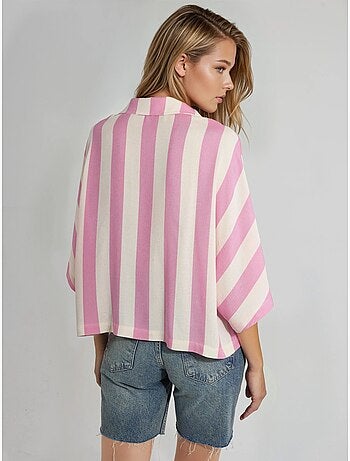 Camisa a rayas de corte relajado con botones busem