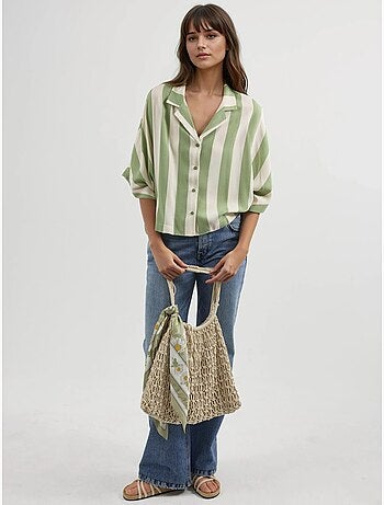 Camisa a rayas de corte relajado con botones busem