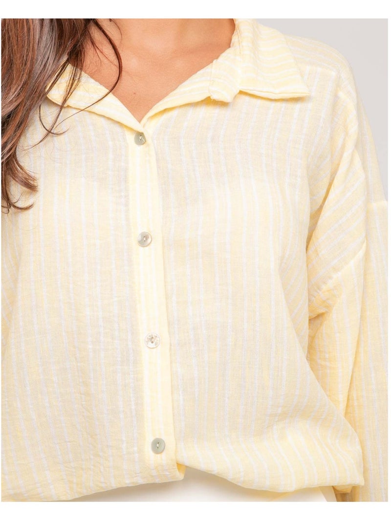 Camisa a rayas OMANE Amarillo - Kiabi