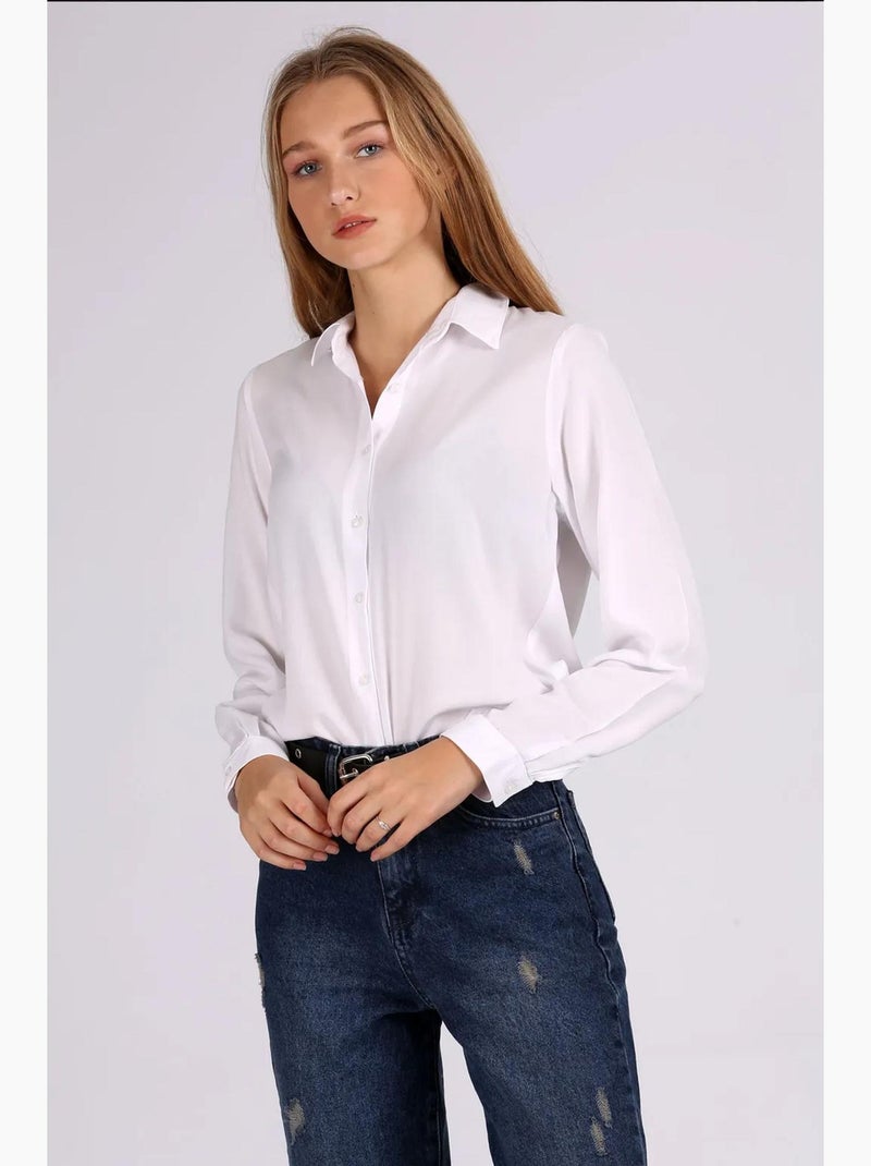 Camisa abotonada con cuello de camisa bdart Blanco - Kiabi