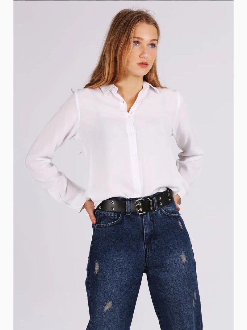 Camisa abotonada con cuello de camisa bdart Blanco - Kiabi