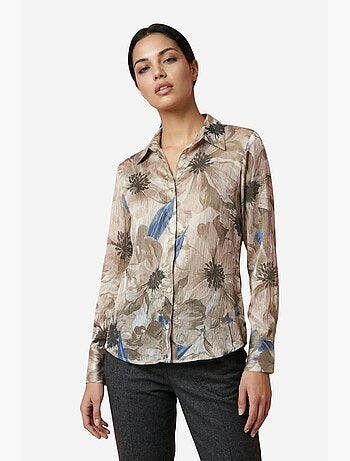 Camisa abotonada con estampado floral my fashion