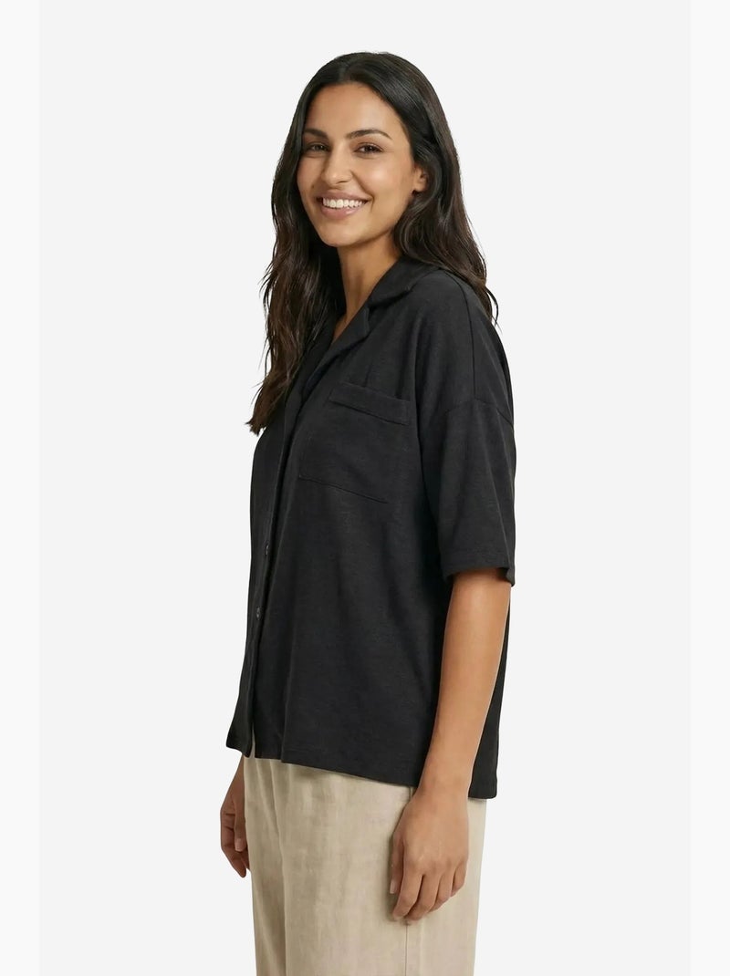 Camisa abotonada de corte relajado my fashion Negro - Kiabi
