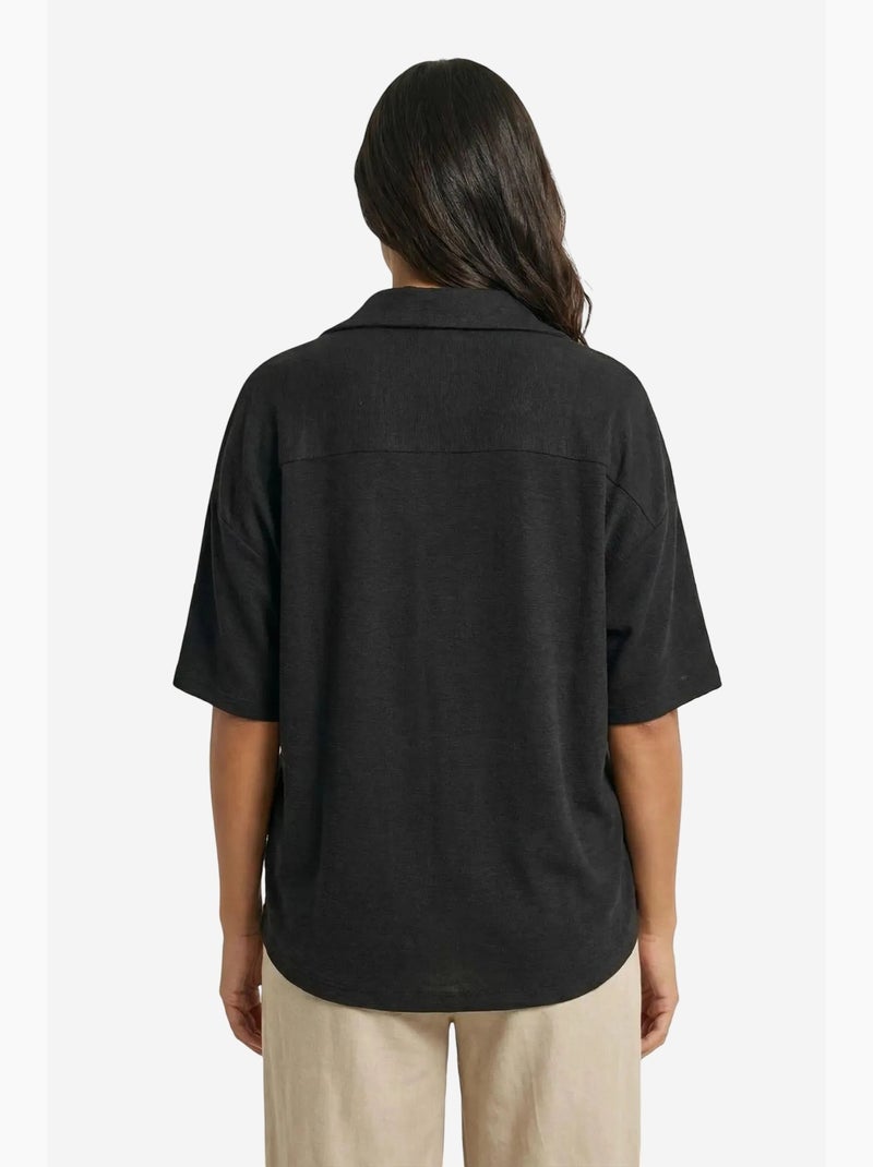 Camisa abotonada de corte relajado my fashion Negro - Kiabi