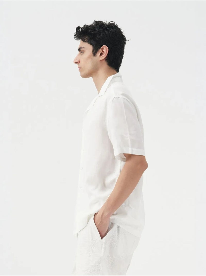 Camisa abotonada de manga corta giesto Blanco - Kiabi