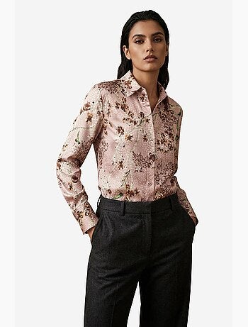 Camisa abotonada de manga larga con estampado floral my fashion