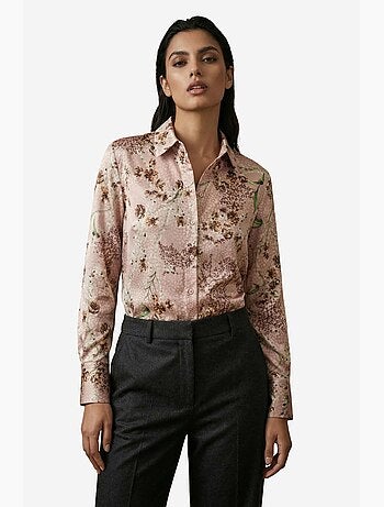Camisa abotonada de manga larga con estampado floral my fashion