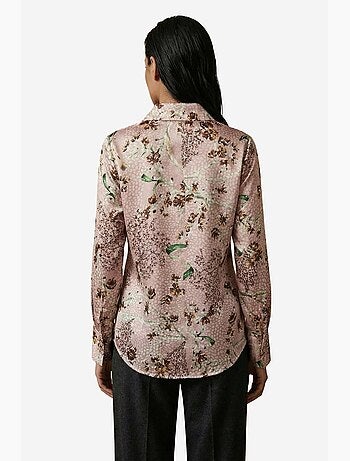 Camisa abotonada de manga larga con estampado floral my fashion