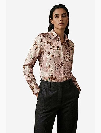 Camisa abotonada de manga larga con estampado floral my fashion