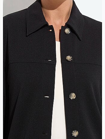 Camisa abotonada de punto crepé liso - AFIBEL