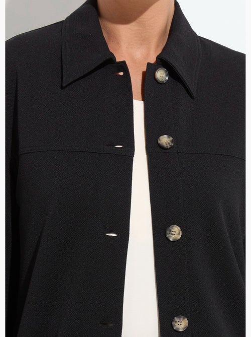 Camisa abotonada de punto crepé liso - AFIBEL - Kiabi