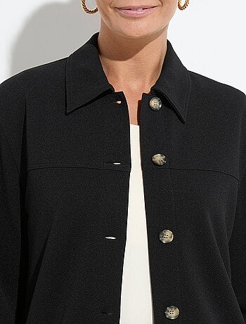 Camisa abotonada de punto crepé liso