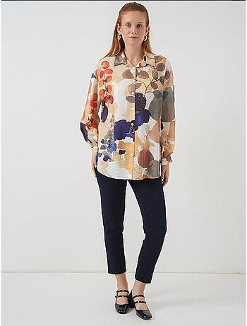Camisa abotonada floral extragrande de bdart
