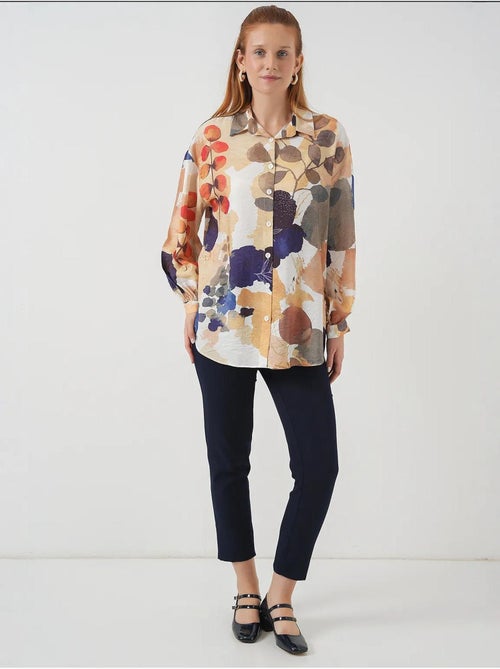 Camisa abotonada floral extragrande de bdart - Kiabi Camisa abotonada floral extragrande de bdart - Kiabi