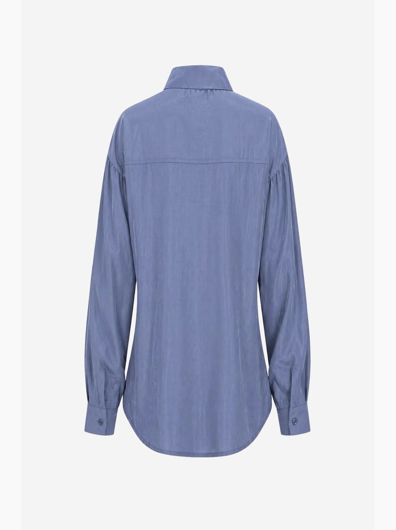 Camisa abotonada texturizada ajustada mixray Azul marino - Kiabi