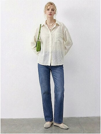 Camisa abotonada texturizada con corte relajado lucci