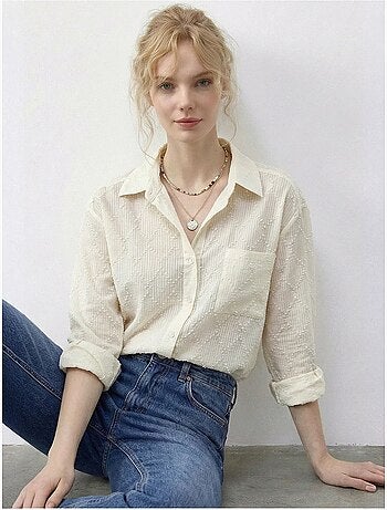 Camisa abotonada texturizada con corte relajado lucci