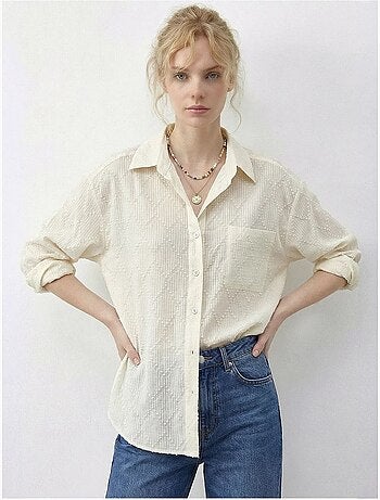 Camisa abotonada texturizada con corte relajado lucci