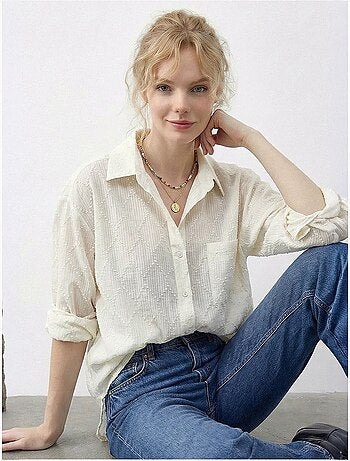 Camisa abotonada texturizada con corte relajado lucci