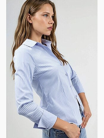 Camisa ajustada a rayas con cierre de botones hiccup