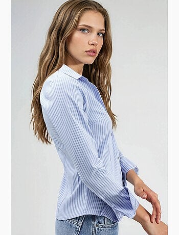 Camisa ajustada a rayas con cierre de botones hiccup