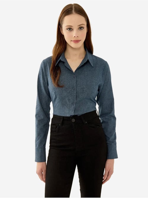 Camisa ajustada abotonada a cuadros hiccup - Kiabi Camisa ajustada abotonada a cuadros hiccup - Kiabi