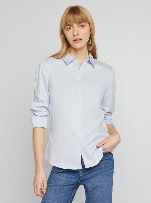 Camisa ajustada con cuello italiano - Kiabi