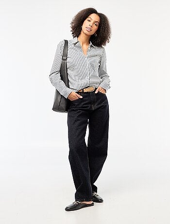 Camisa de corte ajustado con cuello italiano