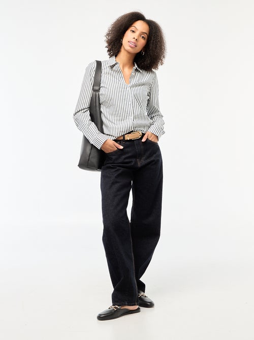 Camisa ajustada con cuello italiano - Kiabi