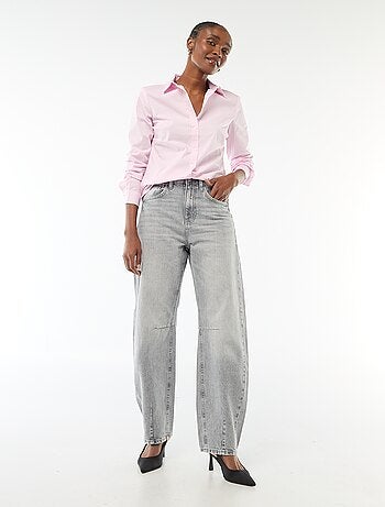 Camisa de corte ajustado con cuello italiano