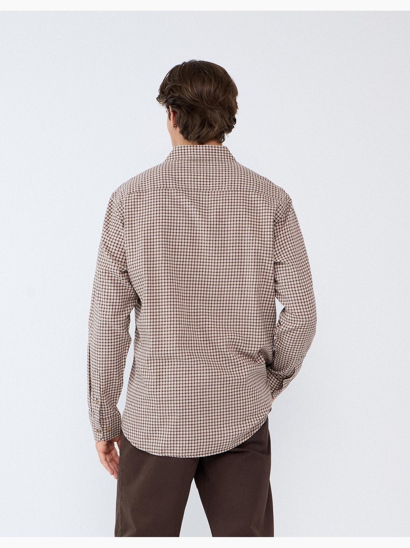 Camisa ajustada con patrón, mo fashion Beige - Kiabi