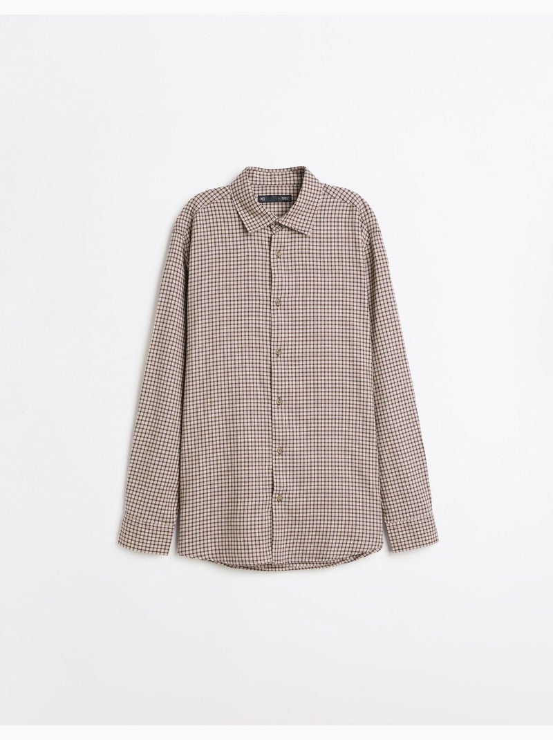 Camisa ajustada con patrón, mo fashion Beige - Kiabi