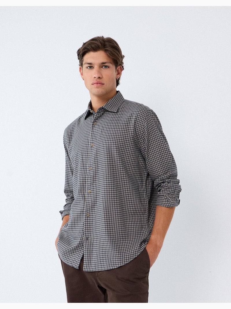 Camisa ajustada con patrón, mo fashion Verde - Kiabi