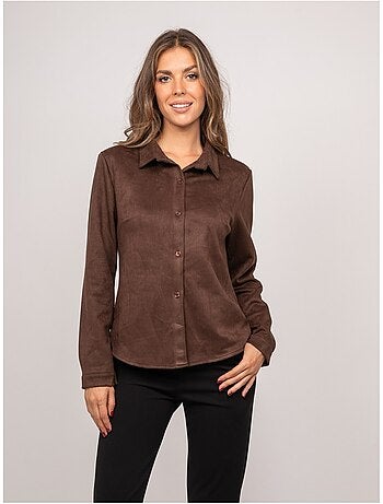 Camisa ajustada de antelina ologane