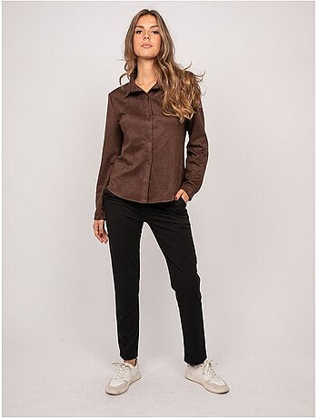 Camisa ajustada de antelina ologane