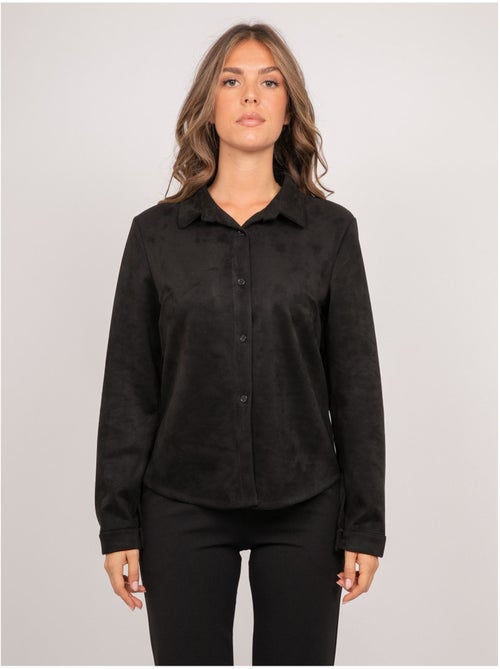 Camisa ajustada de antelina ologane - Kiabi