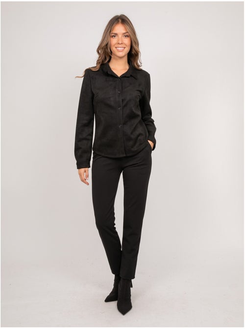 Camisa ajustada de antelina ologane - Kiabi