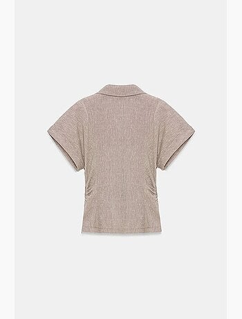 Camisa ajustada texturizada de manga corta dilvin