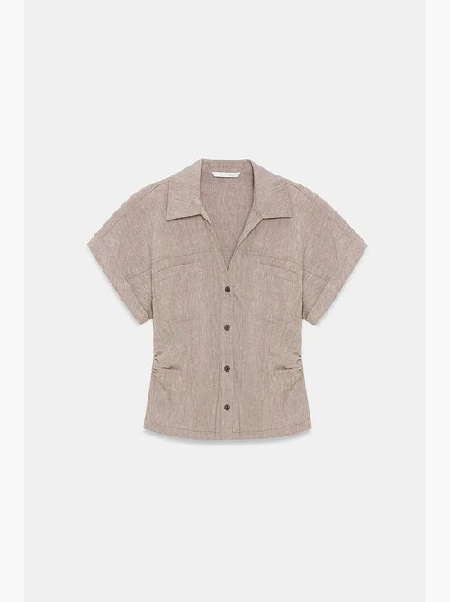 Camisa ajustada texturizada de manga corta dilvin - Kiabi Camisa ajustada texturizada de manga corta dilvin - Kiabi